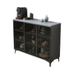 Glam -glazen deuren buffet sideboard stenen dinerserver voor woonkamer