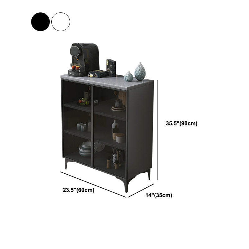 Glam -glazen deuren buffet sideboard stenen dinerserver voor woonkamer