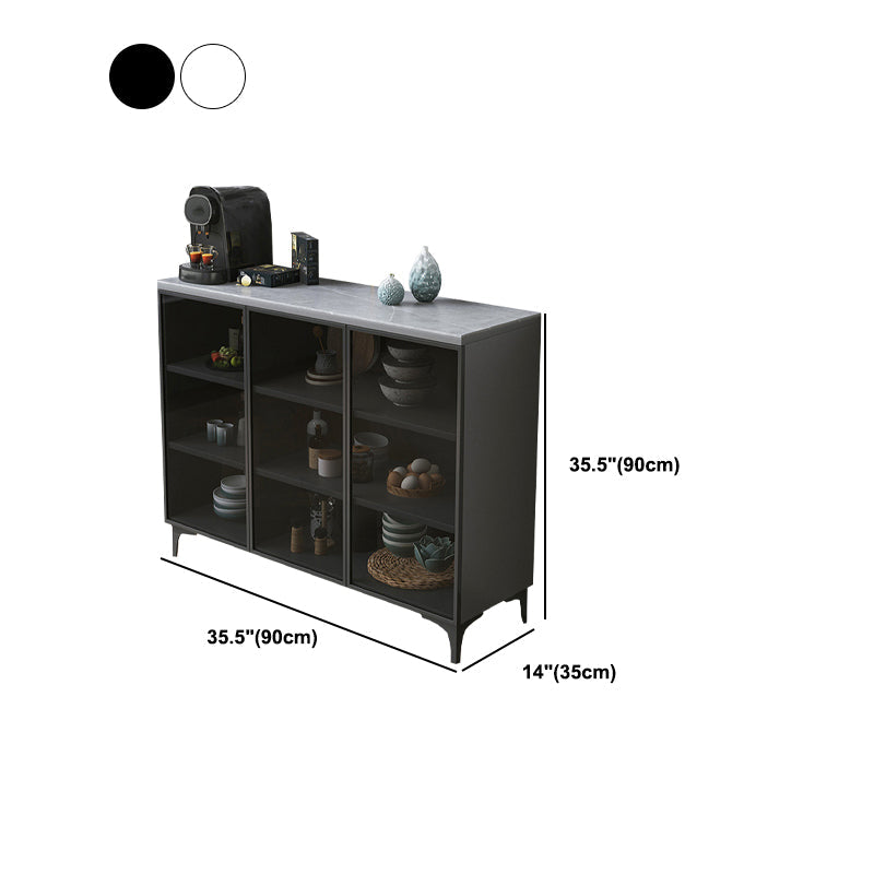 Glam -glazen deuren buffet sideboard stenen dinerserver voor woonkamer