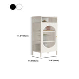 Glam -dressoir met glazen deur keukenserver met metalen frame