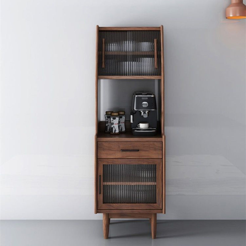 Servidor de puertas de vidrio correderas contemporáneas servidor de comedor de madera sólida para sala de estar