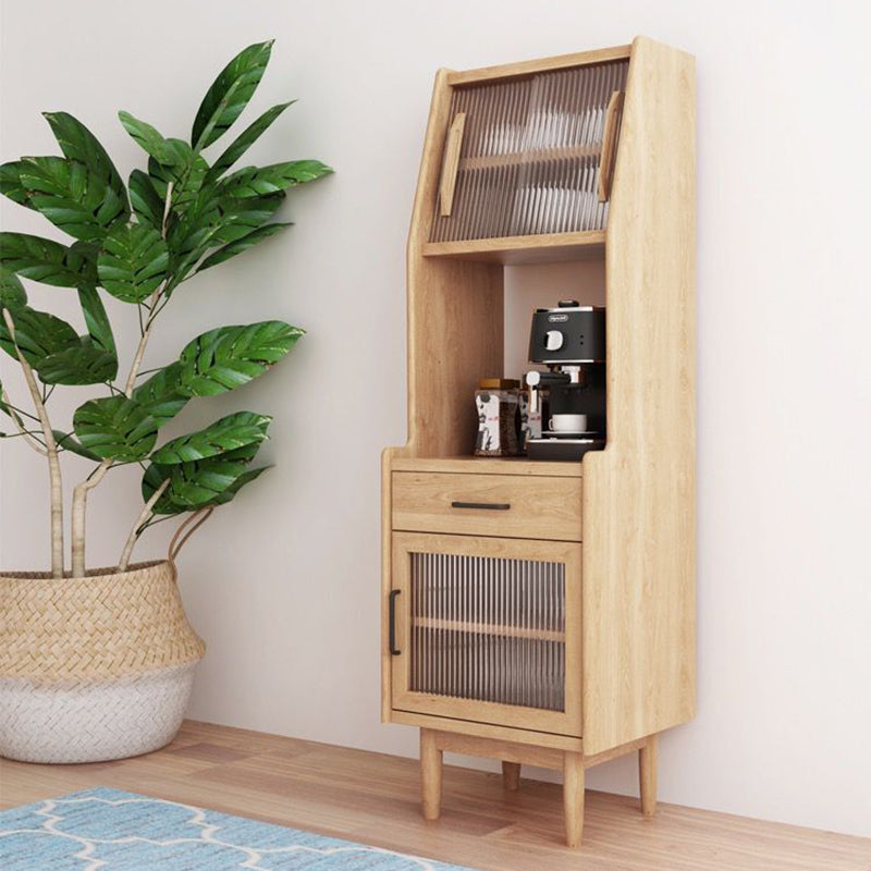 Servidor de puertas de vidrio correderas contemporáneas servidor de comedor de madera sólida para sala de estar