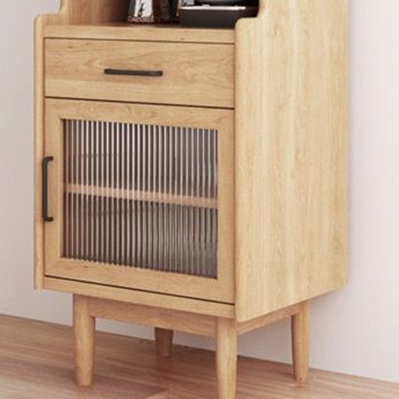 Servidor de puertas de vidrio correderas contemporáneas servidor de comedor de madera sólida para sala de estar