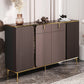 Engineered Wood and Stone Buffet Sideboard Glam Dining Server