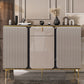 Engineered Wood and Stone Buffet Sideboard Glam Dining Server