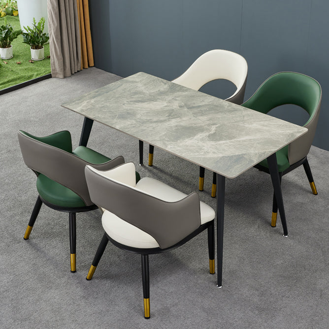 Metal Industrial Dining Chair with Arms Matte Finish Open Back Side Chair Clearhalo 'Dining Chairs' 'Dining Tables & Seating' 'dining_chair' 'furn' 'furn_dining_chair' 'Furniture' 'Kitchen & Dining Furniture' 6034309