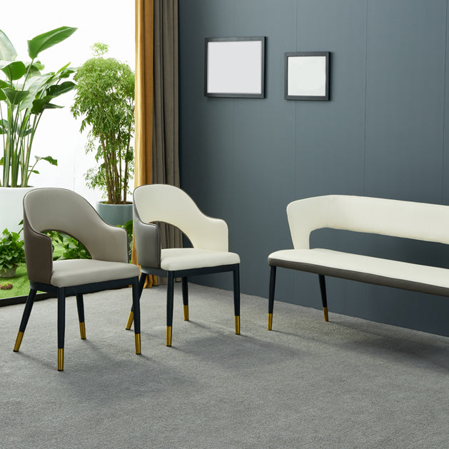 Metal Industrial Dining Chair with Arms Matte Finish Open Back Side Chair Clearhalo 'Dining Chairs' 'Dining Tables & Seating' 'dining_chair' 'furn' 'furn_dining_chair' 'Furniture' 'Kitchen & Dining Furniture' 6034313