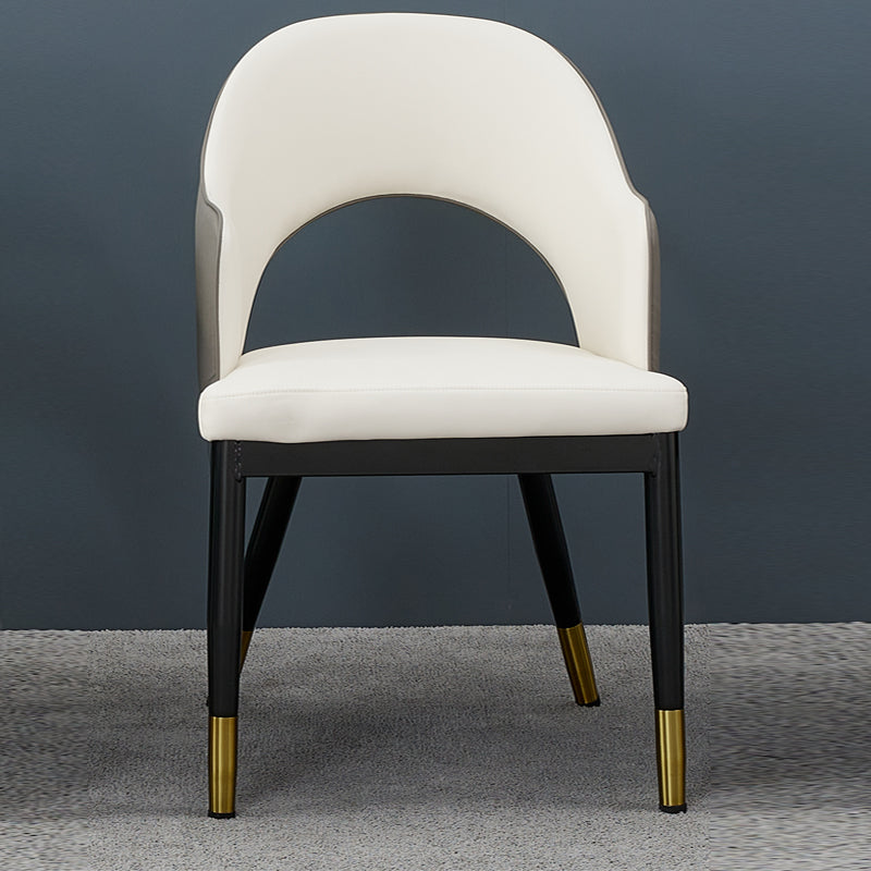 Metal Industrial Dining Chair with Arms Matte Finish Open Back Side Chair Off-White 1 Piece Clearhalo 'Dining Chairs' 'Dining Tables & Seating' 'dining_chair' 'furn' 'furn_dining_chair' 'Furniture' 'Kitchen & Dining Furniture' 6034314