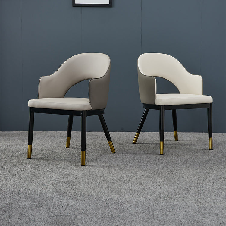 Metal Industrial Dining Chair with Arms Matte Finish Open Back Side Chair Clearhalo 'Dining Chairs' 'Dining Tables & Seating' 'dining_chair' 'furn' 'furn_dining_chair' 'Furniture' 'Kitchen & Dining Furniture' 6034315