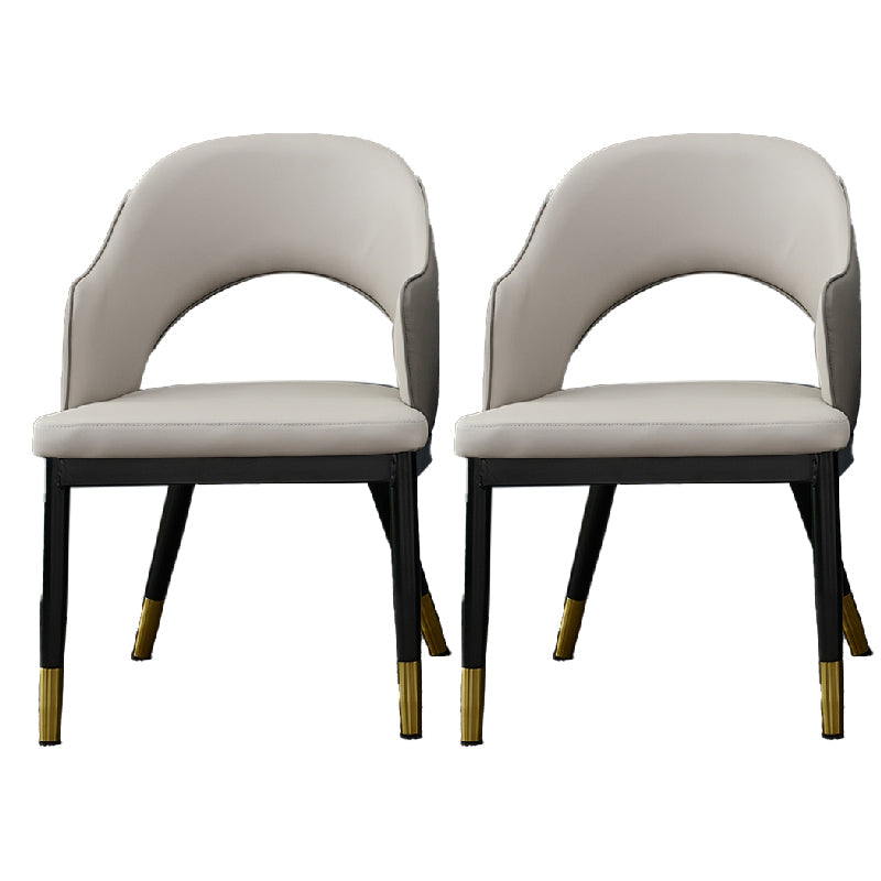 Metal Industrial Dining Chair with Arms Matte Finish Open Back Side Chair Cream Gray 2 Piece Set Clearhalo 'Dining Chairs' 'Dining Tables & Seating' 'dining_chair' 'furn' 'furn_dining_chair' 'Furniture' 'Kitchen & Dining Furniture' 6034320