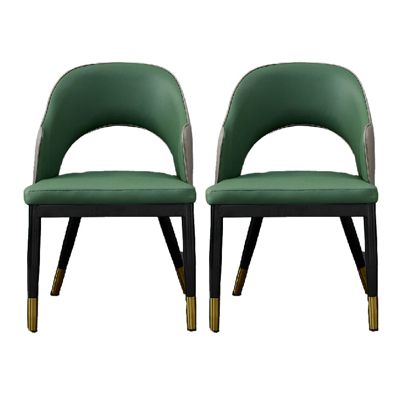 Metal Industrial Dining Chair with Arms Matte Finish Open Back Side Chair Green 2 Piece Set Clearhalo 'Dining Chairs' 'Dining Tables & Seating' 'dining_chair' 'furn' 'furn_dining_chair' 'Furniture' 'Kitchen & Dining Furniture' 6034321