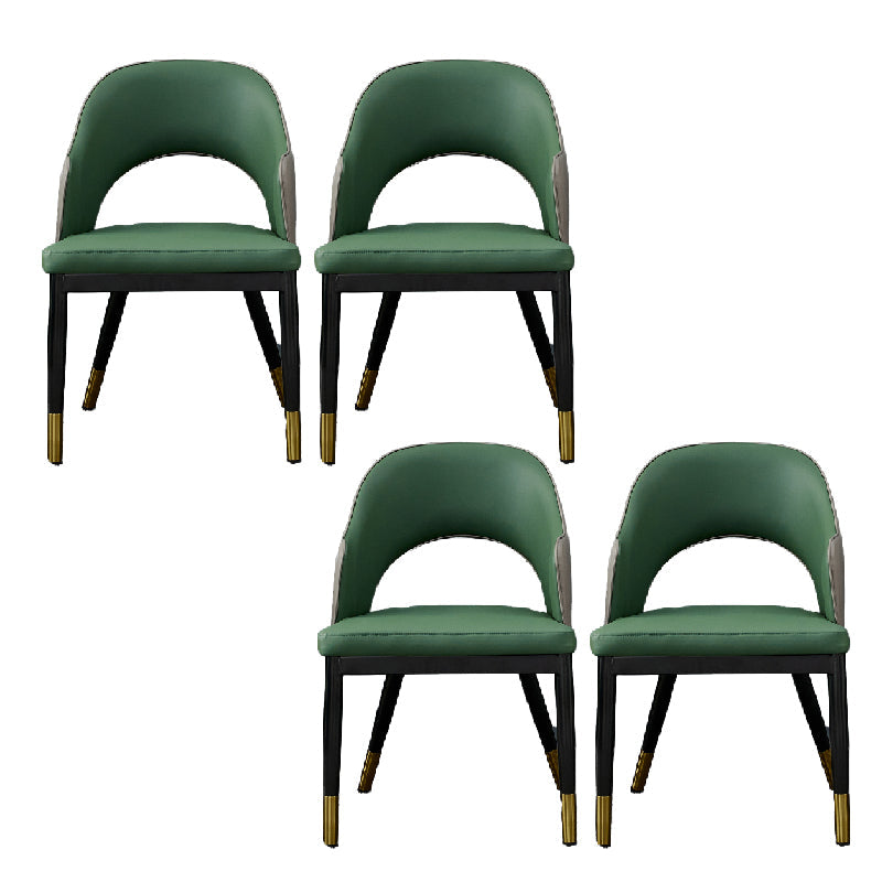 Metal Industrial Dining Chair with Arms Matte Finish Open Back Side Chair Green 4 Piece Set Clearhalo 'Dining Chairs' 'Dining Tables & Seating' 'dining_chair' 'furn' 'furn_dining_chair' 'Furniture' 'Kitchen & Dining Furniture' 6034323