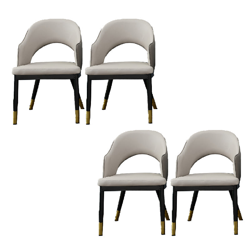 Metal Industrial Dining Chair with Arms Matte Finish Open Back Side Chair Cream Gray 4 Piece Set Clearhalo 'Dining Chairs' 'Dining Tables & Seating' 'dining_chair' 'furn' 'furn_dining_chair' 'Furniture' 'Kitchen & Dining Furniture' 6034327