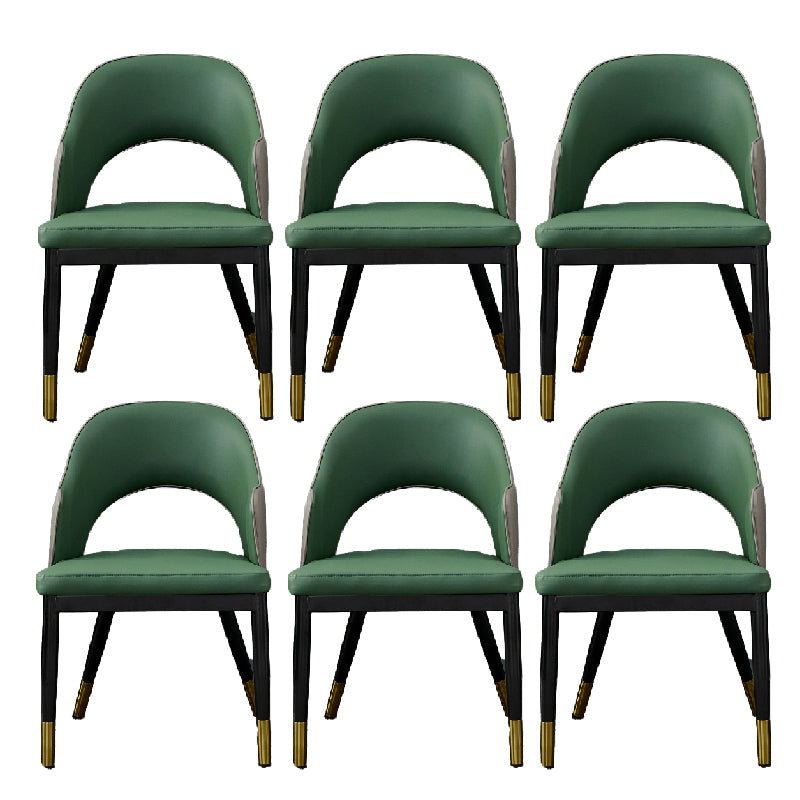 Metal Industrial Dining Chair with Arms Matte Finish Open Back Side Chair Green 6 Piece Set Clearhalo 'Dining Chairs' 'Dining Tables & Seating' 'dining_chair' 'furn' 'furn_dining_chair' 'Furniture' 'Kitchen & Dining Furniture' 6034329