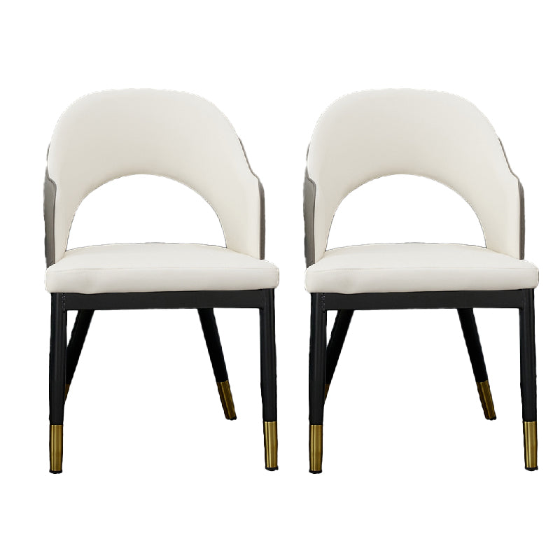 Metal Industrial Dining Chair with Arms Matte Finish Open Back Side Chair Off-White 2 Piece Set Clearhalo 'Dining Chairs' 'Dining Tables & Seating' 'dining_chair' 'furn' 'furn_dining_chair' 'Furniture' 'Kitchen & Dining Furniture' 6034337