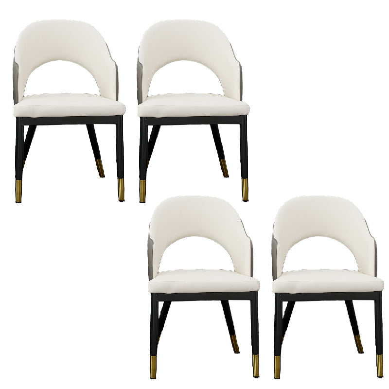 Metal Industrial Dining Chair with Arms Matte Finish Open Back Side Chair Off-White 4 Piece Set Clearhalo 'Dining Chairs' 'Dining Tables & Seating' 'dining_chair' 'furn' 'furn_dining_chair' 'Furniture' 'Kitchen & Dining Furniture' 6034338