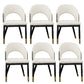 Metal Industrial Dining Chair with Arms Matte Finish Open Back Side Chair Off-White 6 Piece Set Clearhalo 'Dining Chairs' 'Dining Tables & Seating' 'dining_chair' 'furn' 'furn_dining_chair' 'Furniture' 'Kitchen & Dining Furniture' 6034339