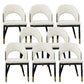 Metal Industrial Dining Chair with Arms Matte Finish Open Back Side Chair Off-White 8 Piece Set Clearhalo 'Dining Chairs' 'Dining Tables & Seating' 'dining_chair' 'furn' 'furn_dining_chair' 'Furniture' 'Kitchen & Dining Furniture' 6034340