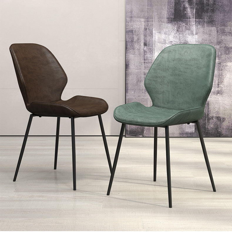 Glam Style Dining Chair PU Leather Dining Room Chair for Indoor Clearhalo 'Dining Chairs' 'Dining Tables & Seating' 'dining_chair' 'furn' 'furn_dining_chair' 'Furniture' 'Kitchen & Dining Furniture' 6034342