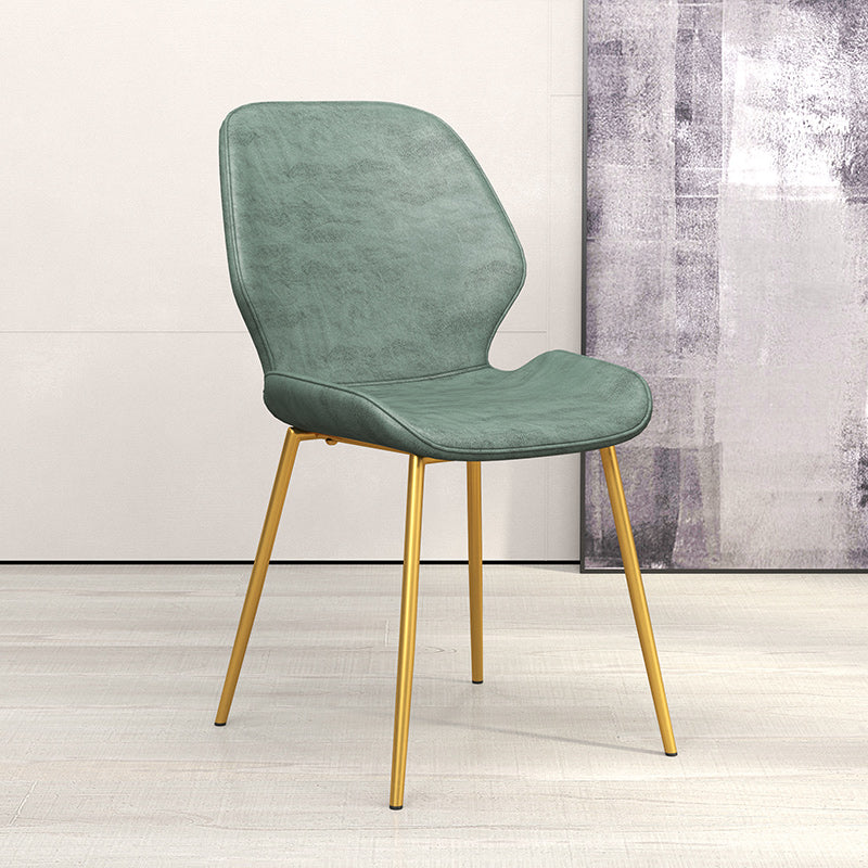 Glam Style Dining Chair PU Leather Dining Room Chair for Indoor Green Gold 1 Piece Clearhalo 'Dining Chairs' 'Dining Tables & Seating' 'dining_chair' 'furn' 'furn_dining_chair' 'Furniture' 'Kitchen & Dining Furniture' 6034347
