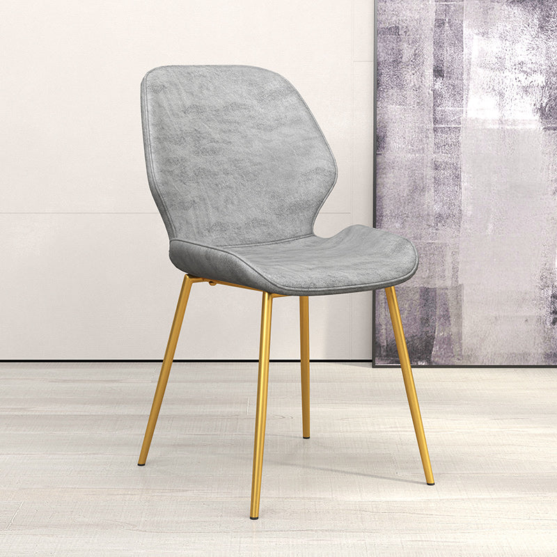 Glam Style Dining Chair PU Leather Dining Room Chair for Indoor White-Gold 1 Piece Clearhalo 'Dining Chairs' 'Dining Tables & Seating' 'dining_chair' 'furn' 'furn_dining_chair' 'Furniture' 'Kitchen & Dining Furniture' 6034354