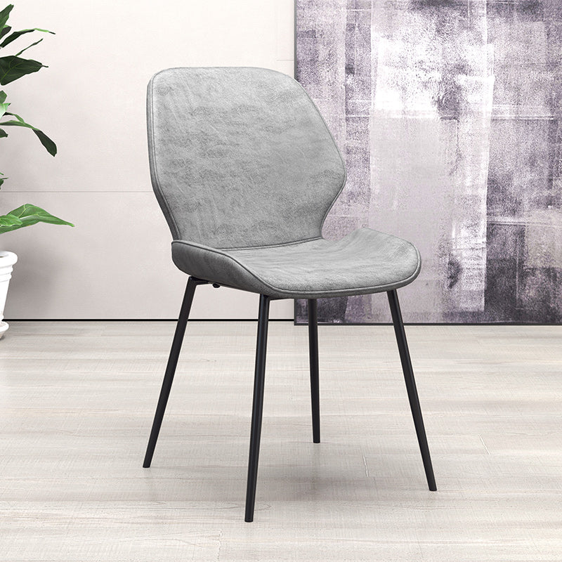Glam Style Dining Chair PU Leather Dining Room Chair for Indoor Black White 1 Piece Clearhalo 'Dining Chairs' 'Dining Tables & Seating' 'dining_chair' 'furn' 'furn_dining_chair' 'Furniture' 'Kitchen & Dining Furniture' 6034363