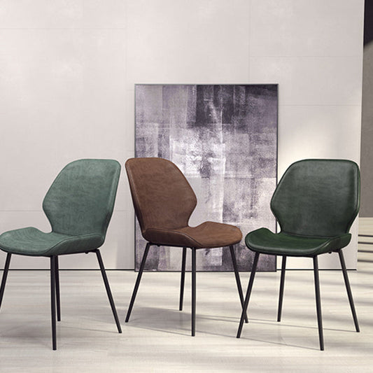 Glam Style Dining Chair PU Leather Dining Room Chair for Indoor Clearhalo 'Dining Chairs' 'Dining Tables & Seating' 'dining_chair' 'furn' 'furn_dining_chair' 'Furniture' 'Kitchen & Dining Furniture' 6034364