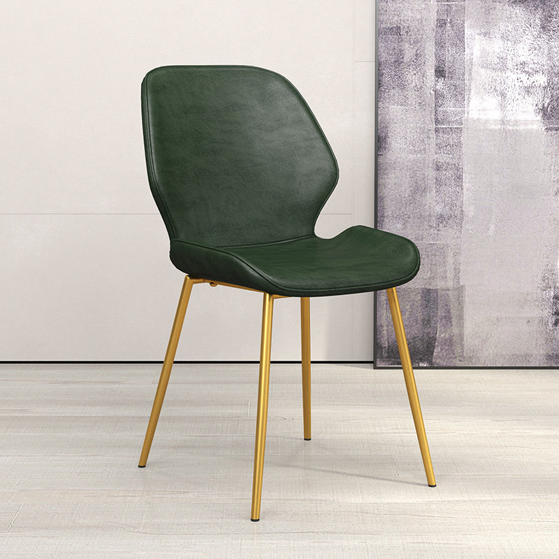 Glam Style Dining Chair PU Leather Dining Room Chair for Indoor Green 1 Piece Clearhalo 'Dining Chairs' 'Dining Tables & Seating' 'dining_chair' 'furn' 'furn_dining_chair' 'Furniture' 'Kitchen & Dining Furniture' 6034366