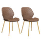 Glam Style Dining Chair PU Leather Dining Room Chair for Indoor Gold-Brown 2 Piece Set Clearhalo 'Dining Chairs' 'Dining Tables & Seating' 'dining_chair' 'furn' 'furn_dining_chair' 'Furniture' 'Kitchen & Dining Furniture' 6034371