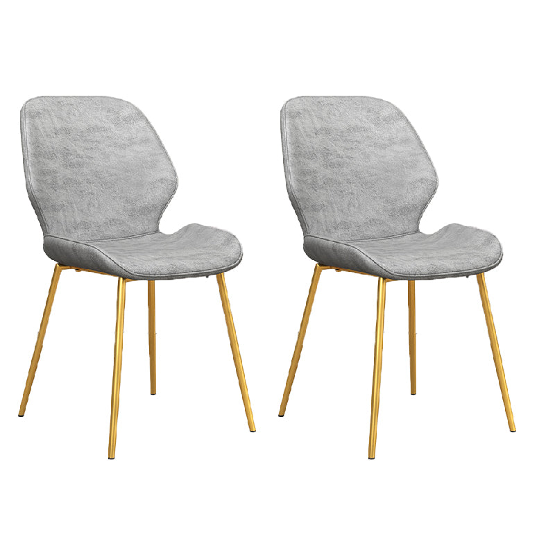 Glam Style Dining Chair PU Leather Dining Room Chair for Indoor White-Gold 2 Piece Set Clearhalo 'Dining Chairs' 'Dining Tables & Seating' 'dining_chair' 'furn' 'furn_dining_chair' 'Furniture' 'Kitchen & Dining Furniture' 6034374