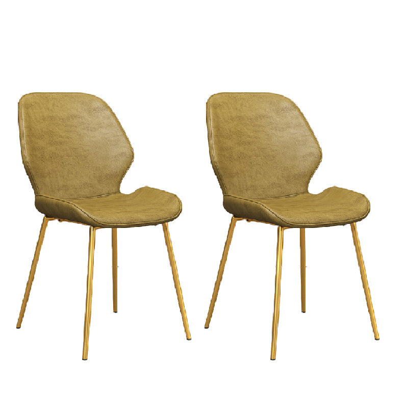 Glam Style Dining Chair PU Leather Dining Room Chair for Indoor Golden 2 Piece Set Clearhalo 'Dining Chairs' 'Dining Tables & Seating' 'dining_chair' 'furn' 'furn_dining_chair' 'Furniture' 'Kitchen & Dining Furniture' 6034375