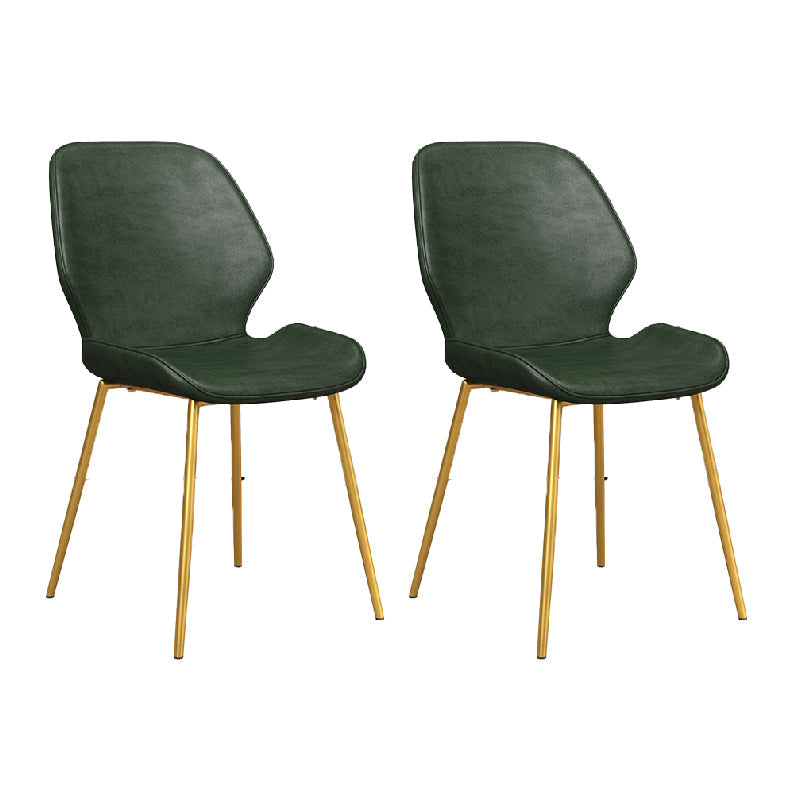 Glam Style Dining Chair PU Leather Dining Room Chair for Indoor Green 2 Piece Set Clearhalo 'Dining Chairs' 'Dining Tables & Seating' 'dining_chair' 'furn' 'furn_dining_chair' 'Furniture' 'Kitchen & Dining Furniture' 6034376