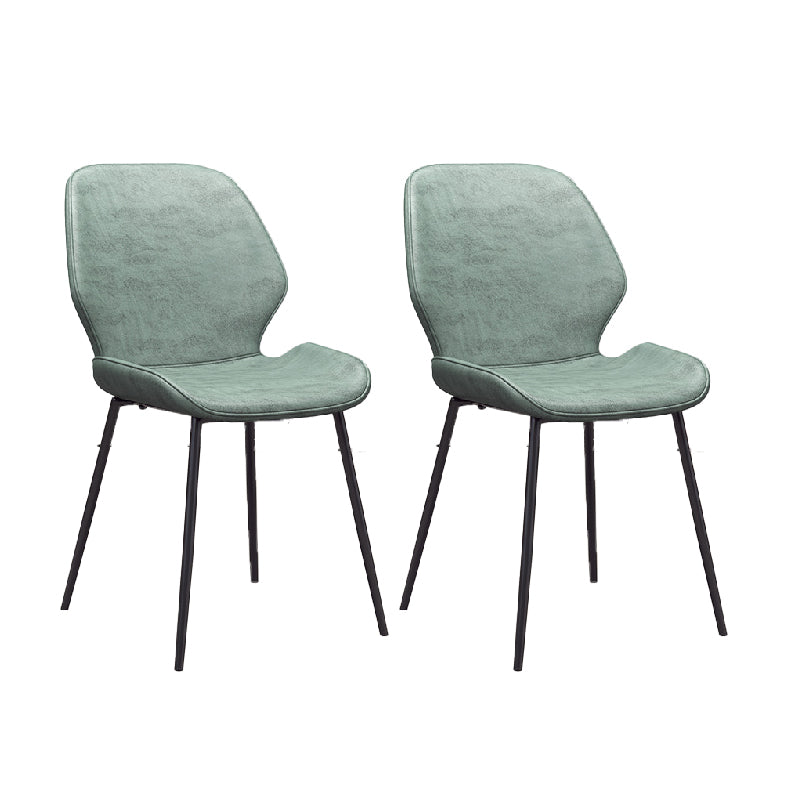 Glam Style Dining Chair PU Leather Dining Room Chair for Indoor Green-Black 2 Piece Set Clearhalo 'Dining Chairs' 'Dining Tables & Seating' 'dining_chair' 'furn' 'furn_dining_chair' 'Furniture' 'Kitchen & Dining Furniture' 6034385