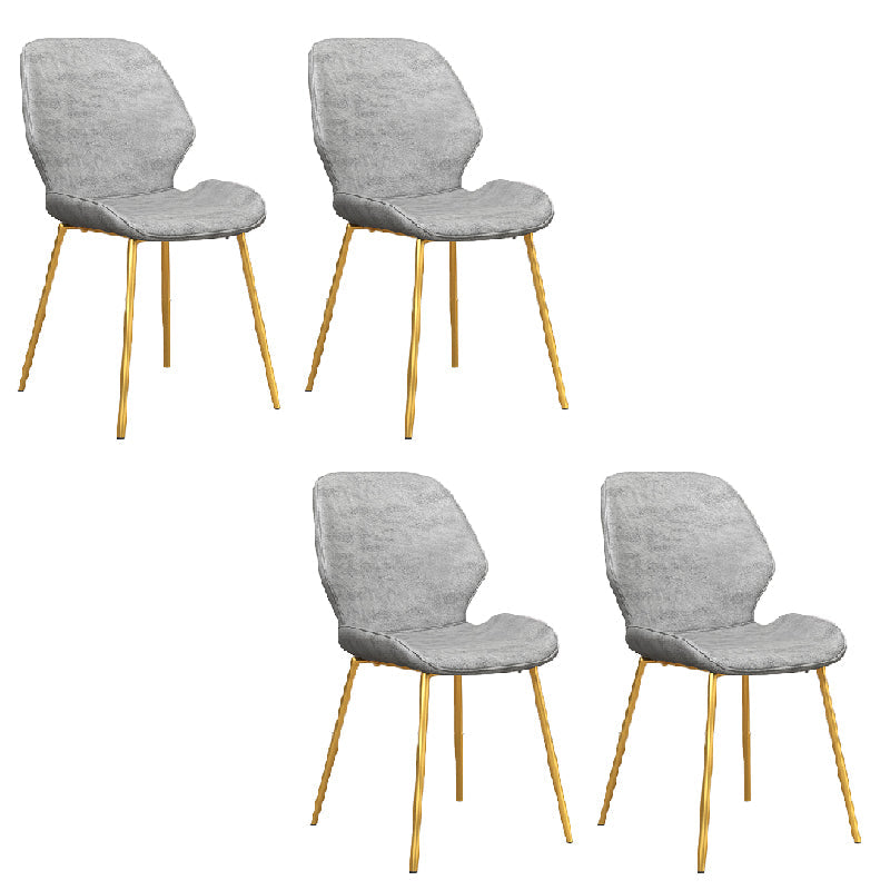 Glam Style Dining Chair PU Leather Dining Room Chair for Indoor White-Gold 4 Piece Set Clearhalo 'Dining Chairs' 'Dining Tables & Seating' 'dining_chair' 'furn' 'furn_dining_chair' 'Furniture' 'Kitchen & Dining Furniture' 6034392