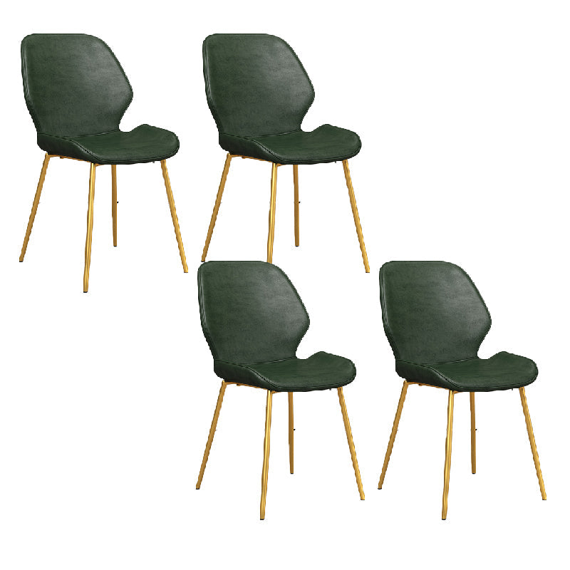 Glam Style Dining Chair PU Leather Dining Room Chair for Indoor Green 4 Piece Set Clearhalo 'Dining Chairs' 'Dining Tables & Seating' 'dining_chair' 'furn' 'furn_dining_chair' 'Furniture' 'Kitchen & Dining Furniture' 6034394