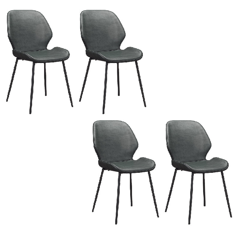 Glam Style Dining Chair PU Leather Dining Room Chair for Indoor Black 4 Piece Set Clearhalo 'Dining Chairs' 'Dining Tables & Seating' 'dining_chair' 'furn' 'furn_dining_chair' 'Furniture' 'Kitchen & Dining Furniture' 6034396