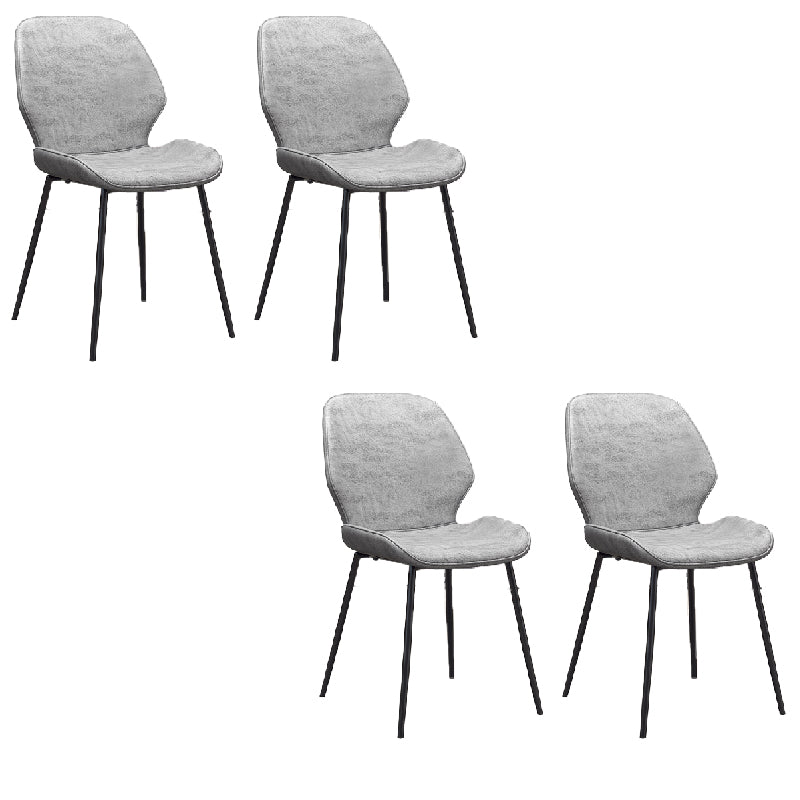 Glam Style Dining Chair PU Leather Dining Room Chair for Indoor Black White 4 Piece Set Clearhalo 'Dining Chairs' 'Dining Tables & Seating' 'dining_chair' 'furn' 'furn_dining_chair' 'Furniture' 'Kitchen & Dining Furniture' 6034398