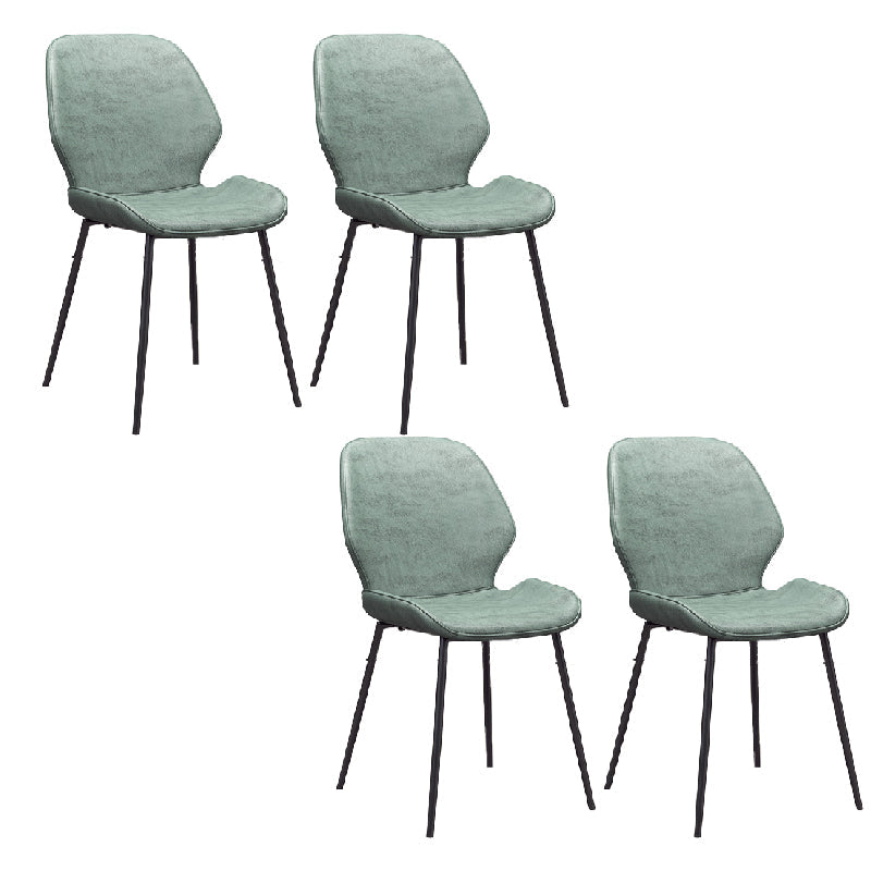 Glam Style Dining Chair PU Leather Dining Room Chair for Indoor Green-Black 4 Piece Set Clearhalo 'Dining Chairs' 'Dining Tables & Seating' 'dining_chair' 'furn' 'furn_dining_chair' 'Furniture' 'Kitchen & Dining Furniture' 6034401