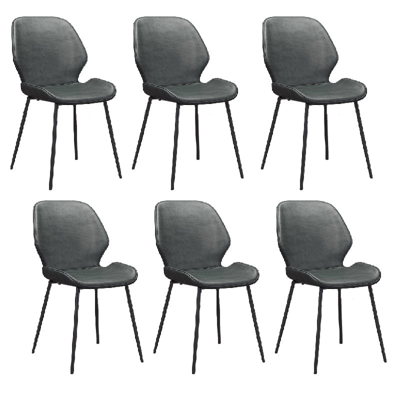 Glam Style Dining Chair PU Leather Dining Room Chair for Indoor Black 6 Piece Set Clearhalo 'Dining Chairs' 'Dining Tables & Seating' 'dining_chair' 'furn' 'furn_dining_chair' 'Furniture' 'Kitchen & Dining Furniture' 6034405