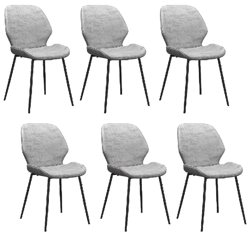 Glam Style Dining Chair PU Leather Dining Room Chair for Indoor Black White 6 Piece Set Clearhalo 'Dining Chairs' 'Dining Tables & Seating' 'dining_chair' 'furn' 'furn_dining_chair' 'Furniture' 'Kitchen & Dining Furniture' 6034409