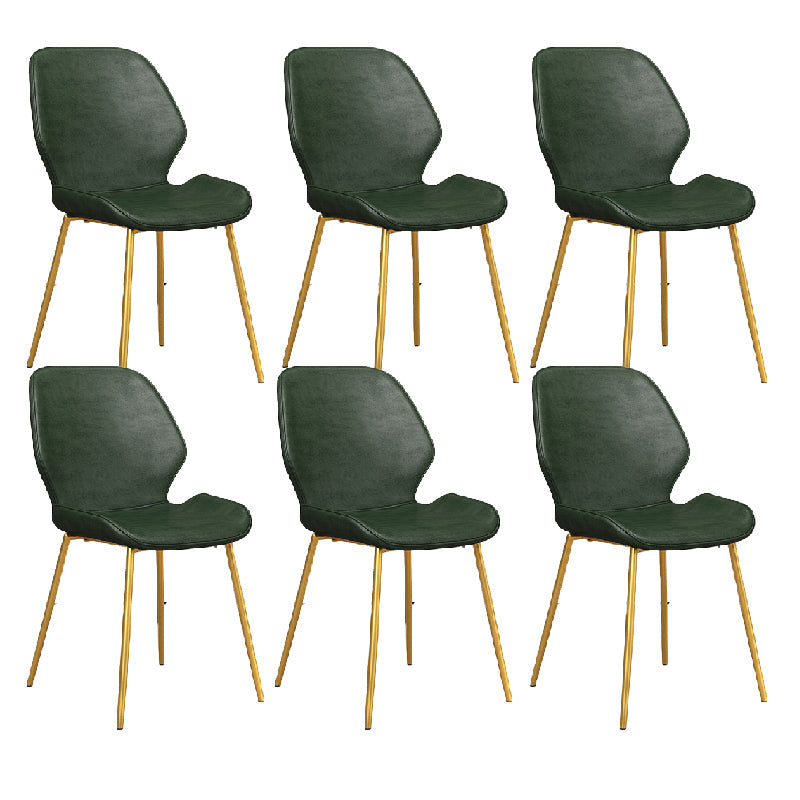 Glam Style Dining Chair PU Leather Dining Room Chair for Indoor Green 6 Piece Set Clearhalo 'Dining Chairs' 'Dining Tables & Seating' 'dining_chair' 'furn' 'furn_dining_chair' 'Furniture' 'Kitchen & Dining Furniture' 6034416