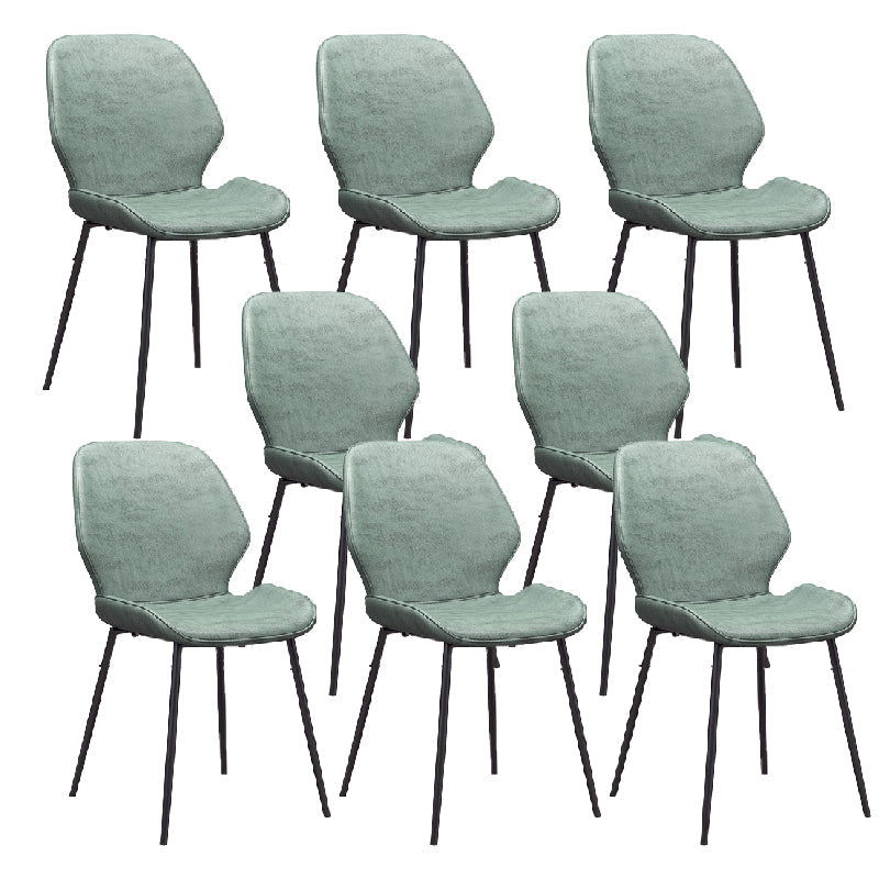 Glam Style Dining Chair PU Leather Dining Room Chair for Indoor Green-Black 8 Piece Set Clearhalo 'Dining Chairs' 'Dining Tables & Seating' 'dining_chair' 'furn' 'furn_dining_chair' 'Furniture' 'Kitchen & Dining Furniture' 6034418