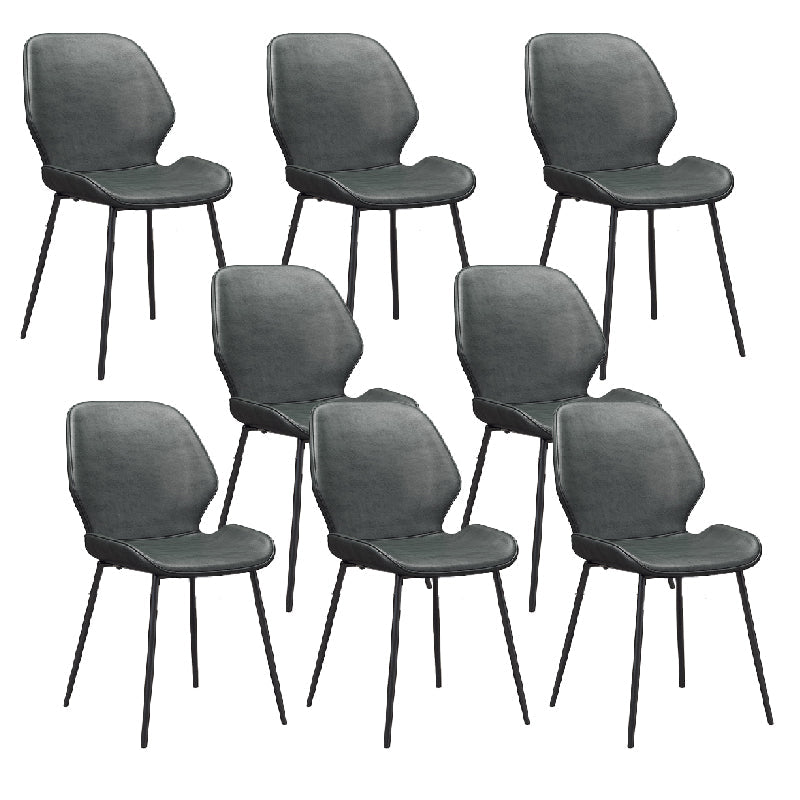 Glam Style Dining Chair PU Leather Dining Room Chair for Indoor Black 8 Piece Set Clearhalo 'Dining Chairs' 'Dining Tables & Seating' 'dining_chair' 'furn' 'furn_dining_chair' 'Furniture' 'Kitchen & Dining Furniture' 6034421