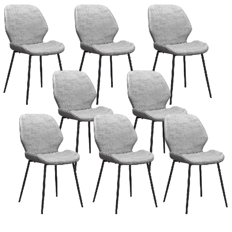Glam Style Dining Chair PU Leather Dining Room Chair for Indoor Black White 8 Piece Set Clearhalo 'Dining Chairs' 'Dining Tables & Seating' 'dining_chair' 'furn' 'furn_dining_chair' 'Furniture' 'Kitchen & Dining Furniture' 6034423
