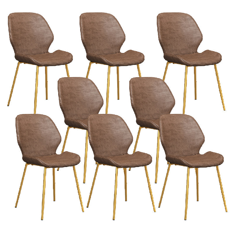 Glam Style Dining Chair PU Leather Dining Room Chair for Indoor Brown 8 Piece Set Clearhalo 'Dining Chairs' 'Dining Tables & Seating' 'dining_chair' 'furn' 'furn_dining_chair' 'Furniture' 'Kitchen & Dining Furniture' 6034426