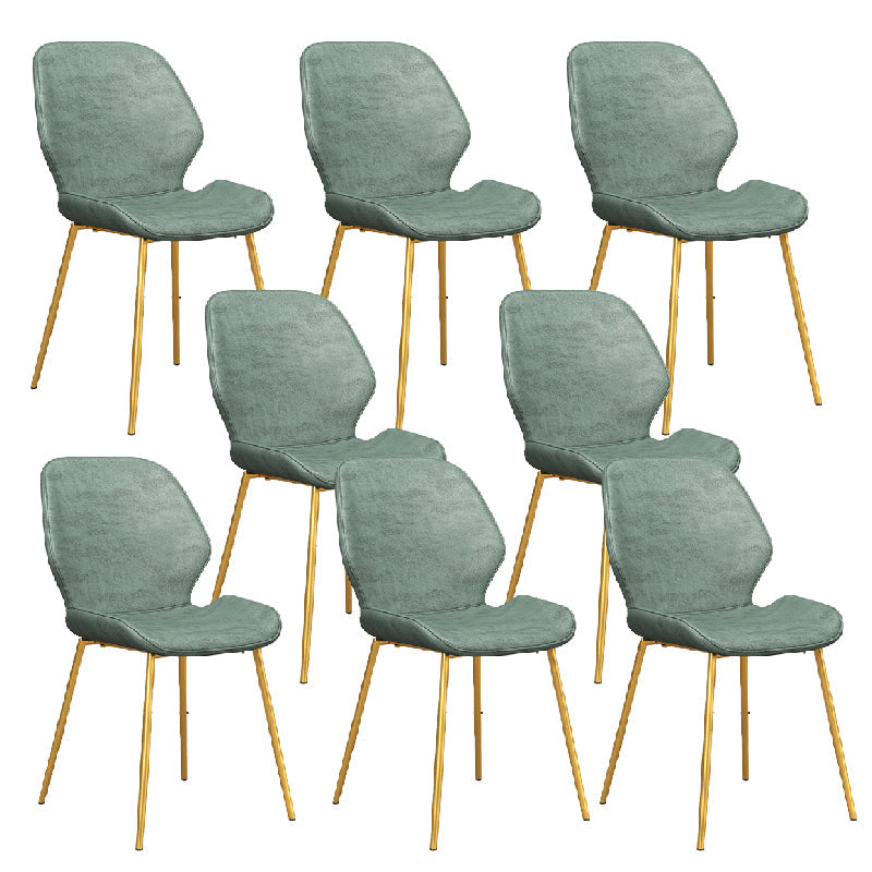 Glam Style Dining Chair PU Leather Dining Room Chair for Indoor Green Gold 8 Piece Set Clearhalo 'Dining Chairs' 'Dining Tables & Seating' 'dining_chair' 'furn' 'furn_dining_chair' 'Furniture' 'Kitchen & Dining Furniture' 6034428