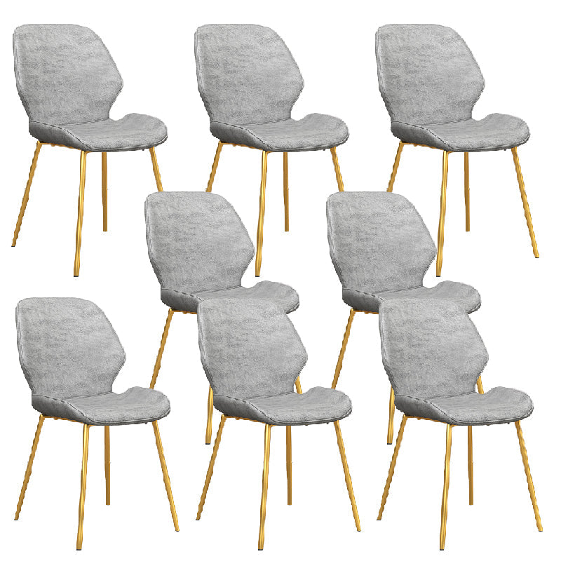 Glam Style Dining Chair PU Leather Dining Room Chair for Indoor White-Gold 8 Piece Set Clearhalo 'Dining Chairs' 'Dining Tables & Seating' 'dining_chair' 'furn' 'furn_dining_chair' 'Furniture' 'Kitchen & Dining Furniture' 6034430