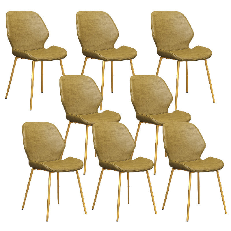 Glam Style Dining Chair PU Leather Dining Room Chair for Indoor Golden 8 Piece Set Clearhalo 'Dining Chairs' 'Dining Tables & Seating' 'dining_chair' 'furn' 'furn_dining_chair' 'Furniture' 'Kitchen & Dining Furniture' 6034431