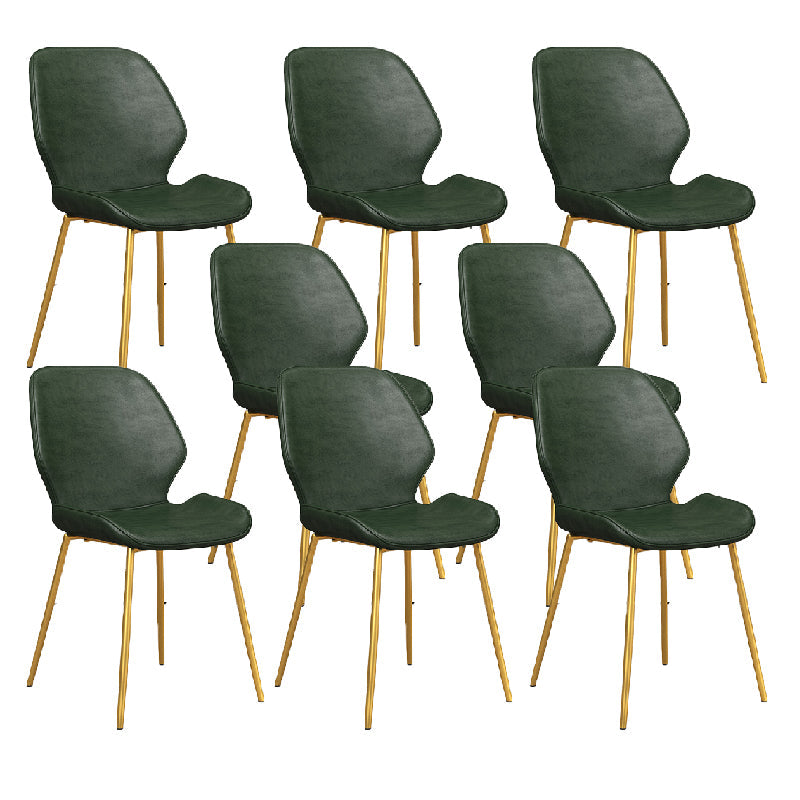Glam Style Dining Chair PU Leather Dining Room Chair for Indoor Green 8 Piece Set Clearhalo 'Dining Chairs' 'Dining Tables & Seating' 'dining_chair' 'furn' 'furn_dining_chair' 'Furniture' 'Kitchen & Dining Furniture' 6034432