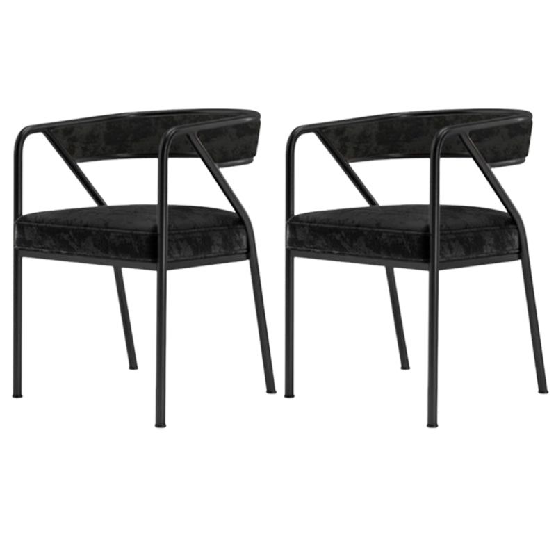 Glam Style Dining Chair Metal Open Back Dining Armchair for Indoor Black 2 Piece Set Clearhalo 'Dining Chairs' 'Dining Tables & Seating' 'dining_chair' 'furn' 'furn_dining_chair' 'Furniture' 'Kitchen & Dining Furniture' 6034438